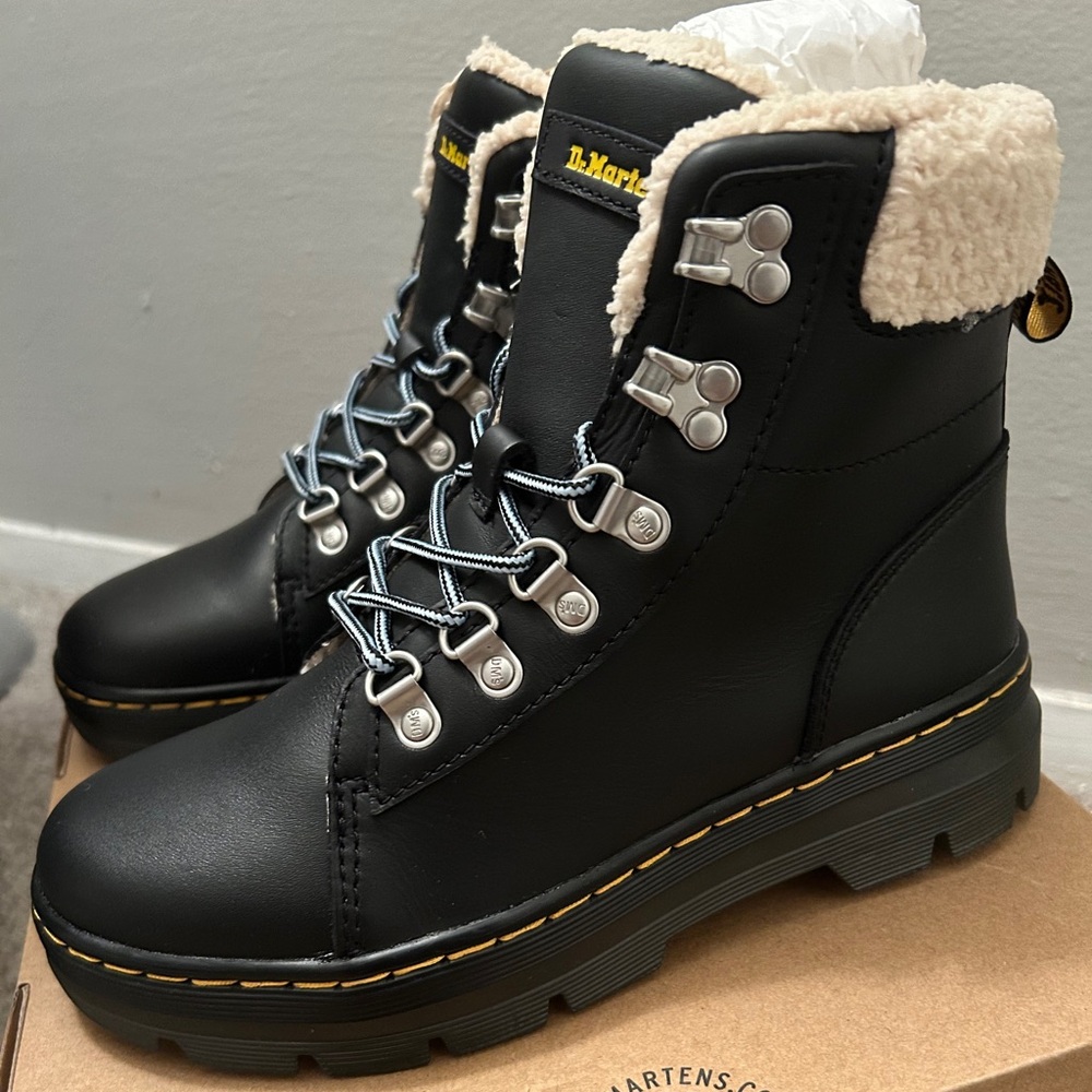 Dr. Martens Leather Faux Fur Lined Casual Boots